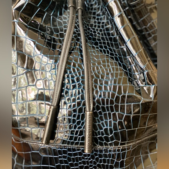 Opening ceremony NWOT✴️Navy Izzy' Croc Embossed Leather Backpack. - Picture 12 of 15